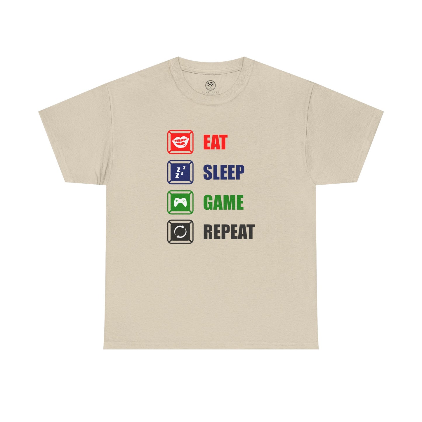 Eat Sleep Game Repeat Tee – Gamer Lifestyle Shirt