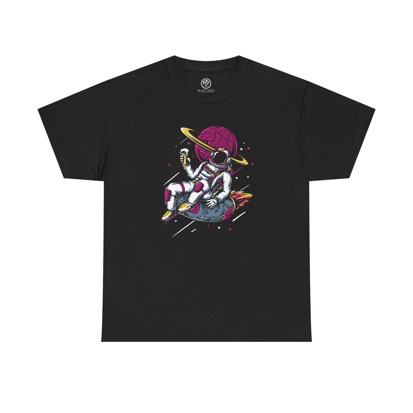 Colorful Astronaut Tee – Trendy Space Cotton Shirt