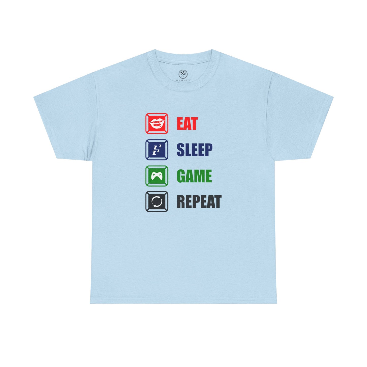 Eat Sleep Game Repeat Tee – Gamer Lifestyle Shirt