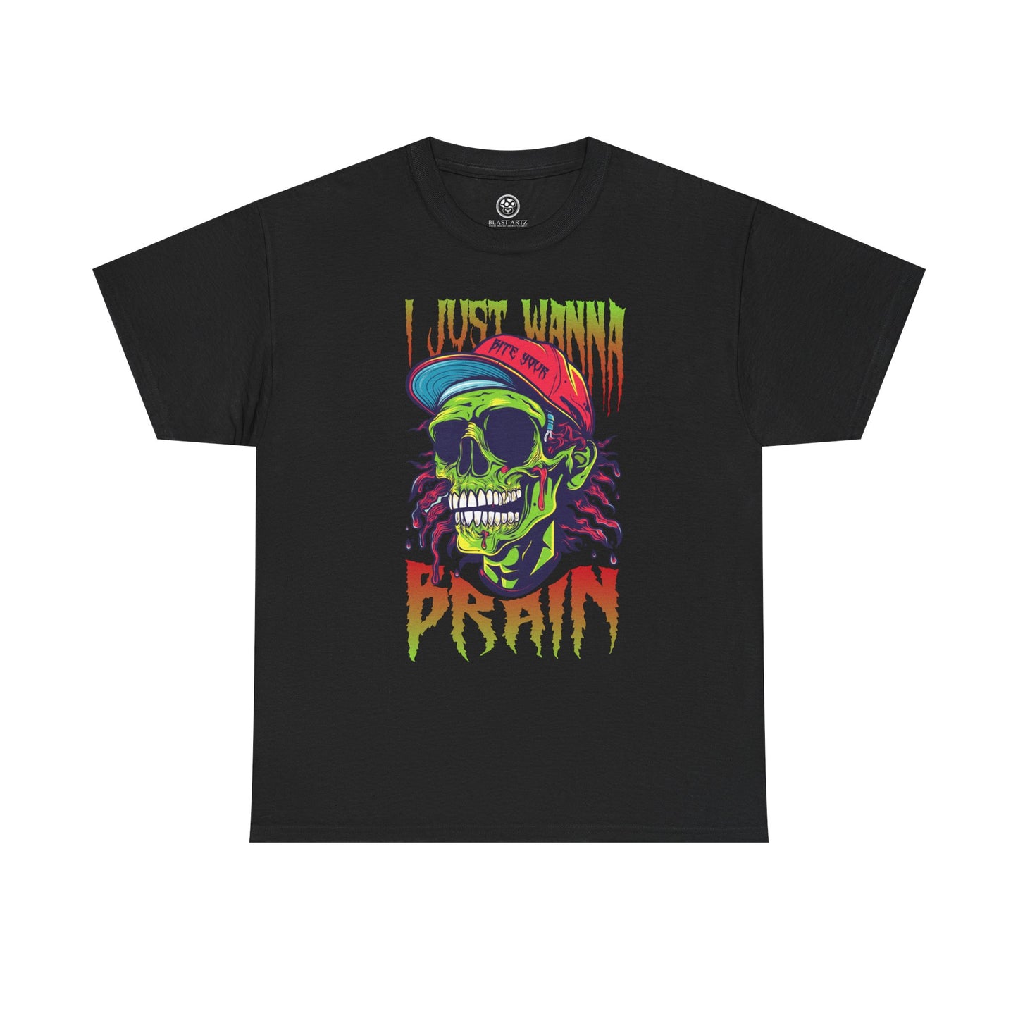 Bite of Brains Zombie Tee – Scary Horror Halloween Shirt