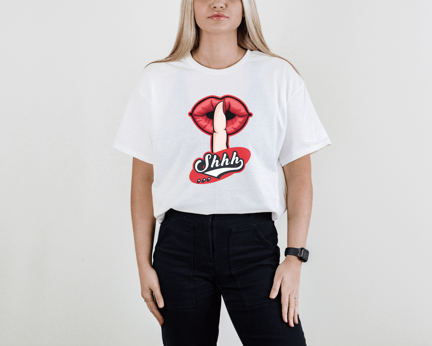 Shhh Lips Tee – Bold Silence Statement Shirt