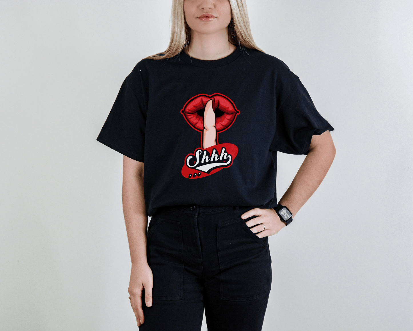 Shhh Lips Tee – Bold Silence Statement Shirt