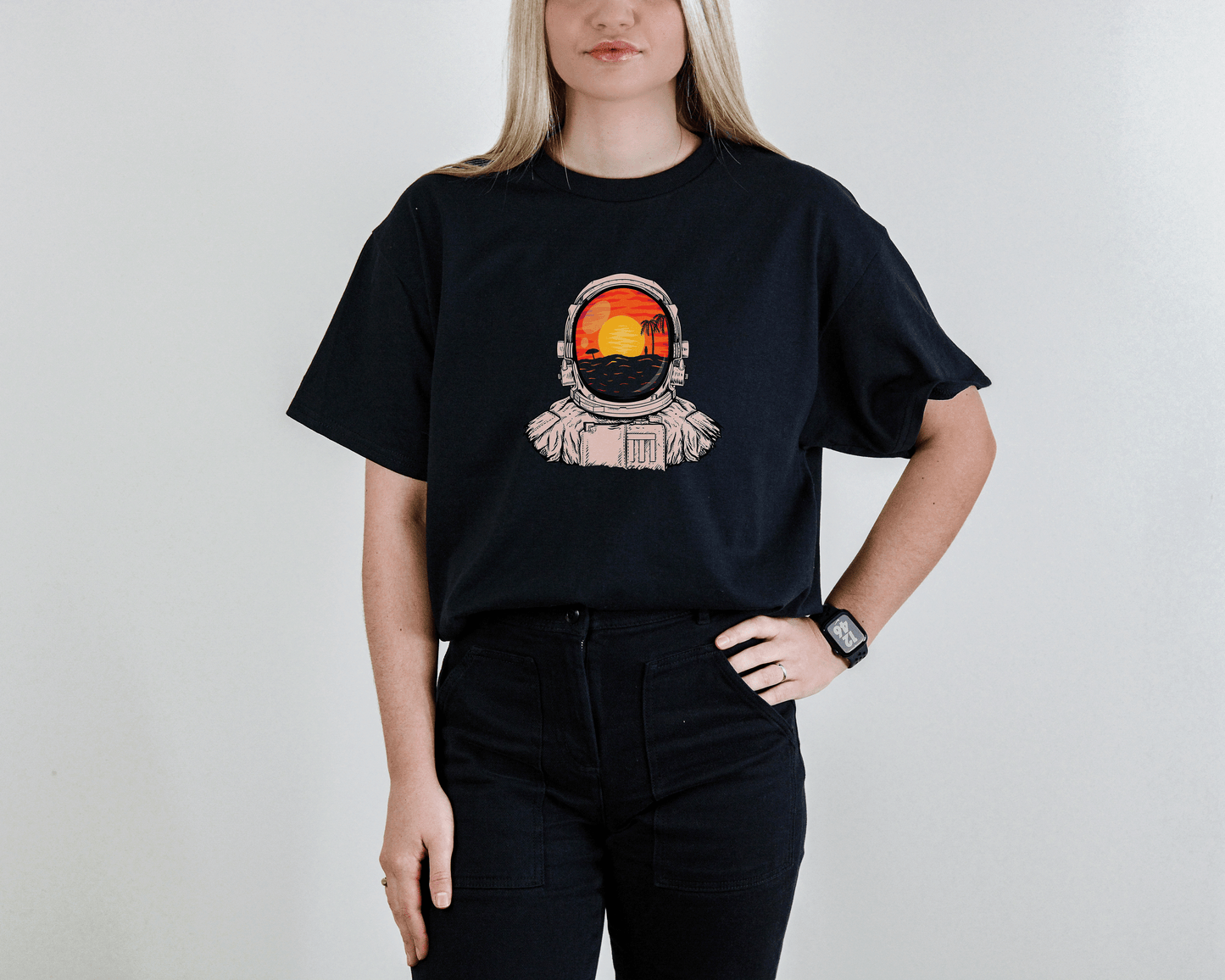 Astronaut Beach T-Shirt – Summer Space Explorer Tee