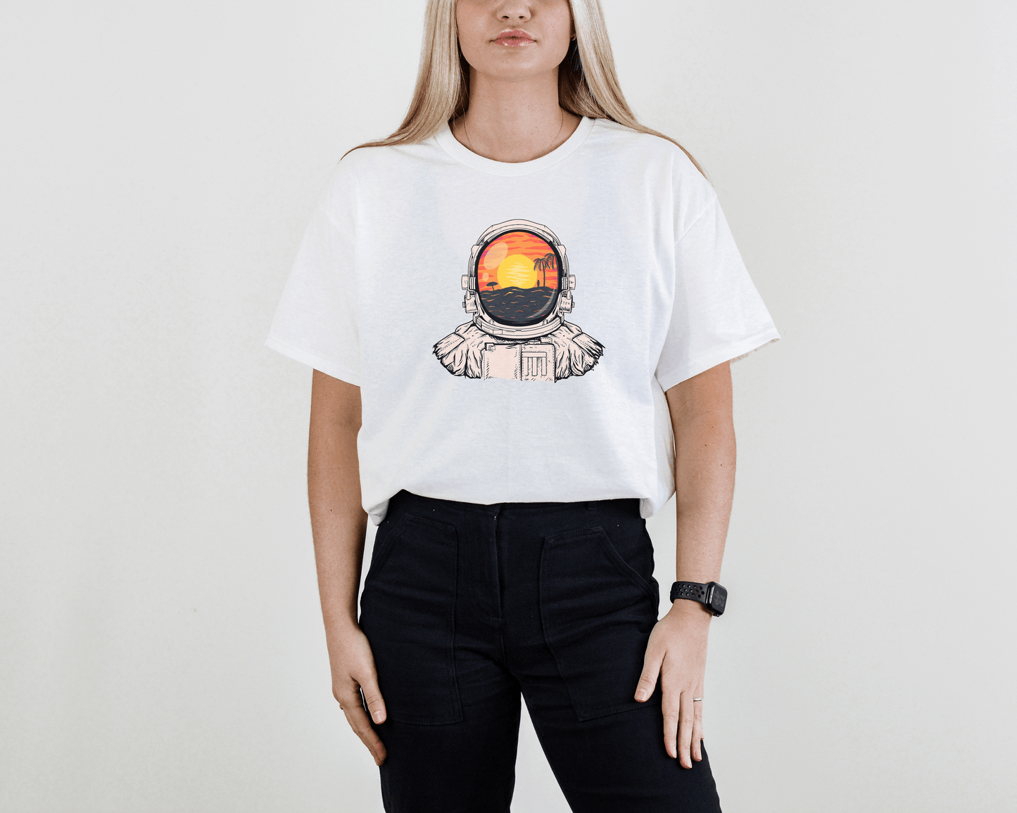Astronaut Beach T-Shirt – Summer Space Explorer Tee