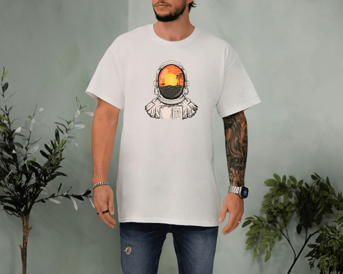 Astronaut Beach T-Shirt – Summer Space Explorer Tee