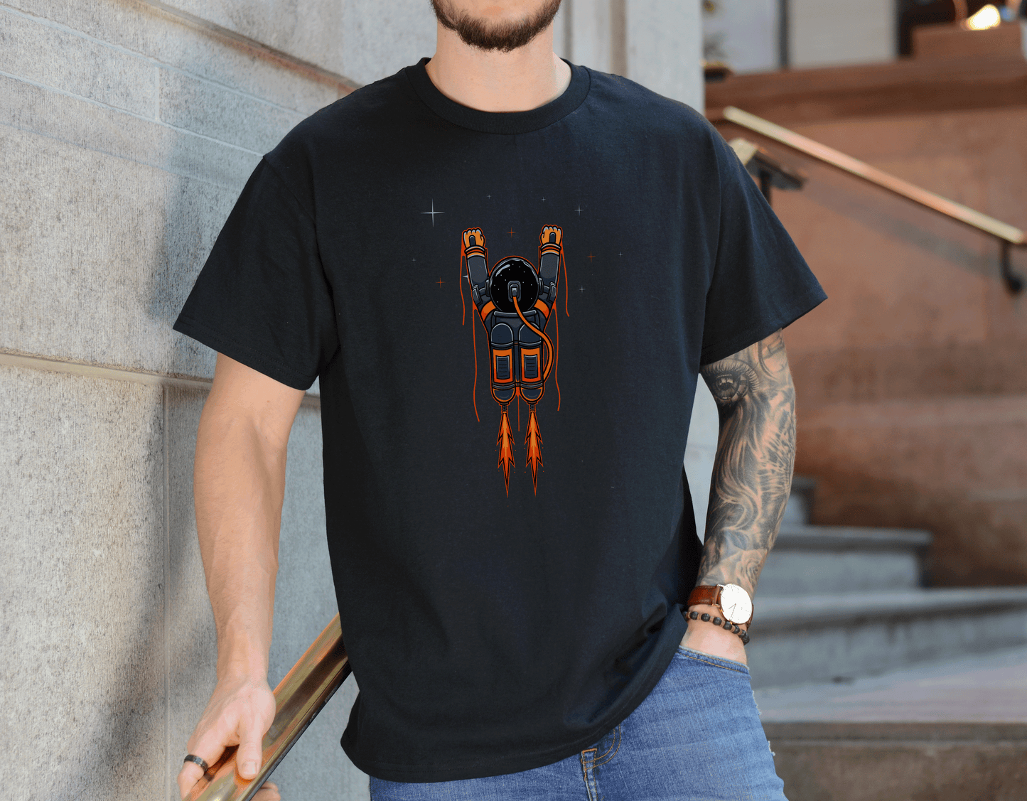 Astronaut Jetpack T-Shirt – Sci-Fi Space Explorer Tee