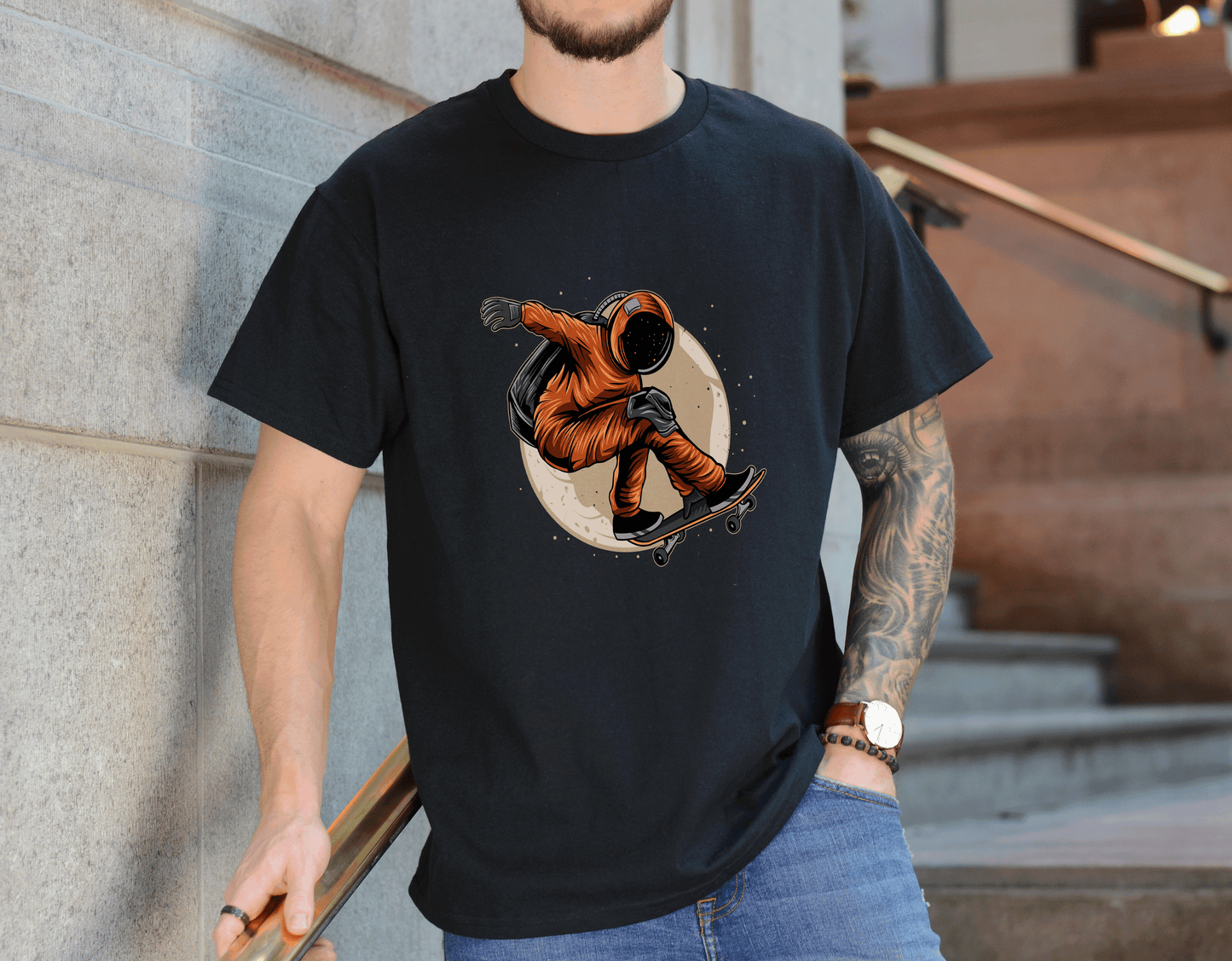 Astronaut Skating T-Shirt – Cosmic Skater Space Tee