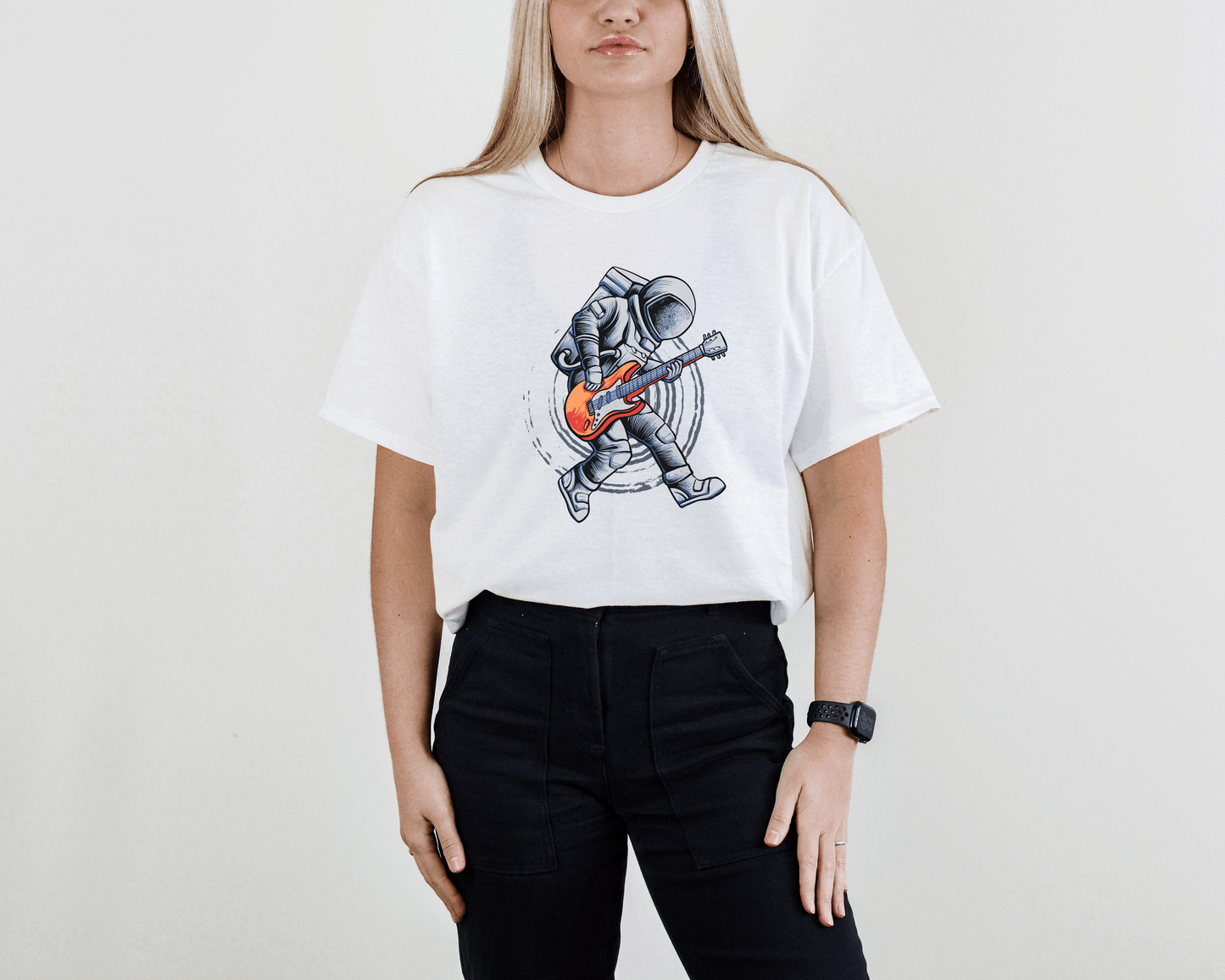 Astronaut Rocking Tee – Space Guitar Player Shirt