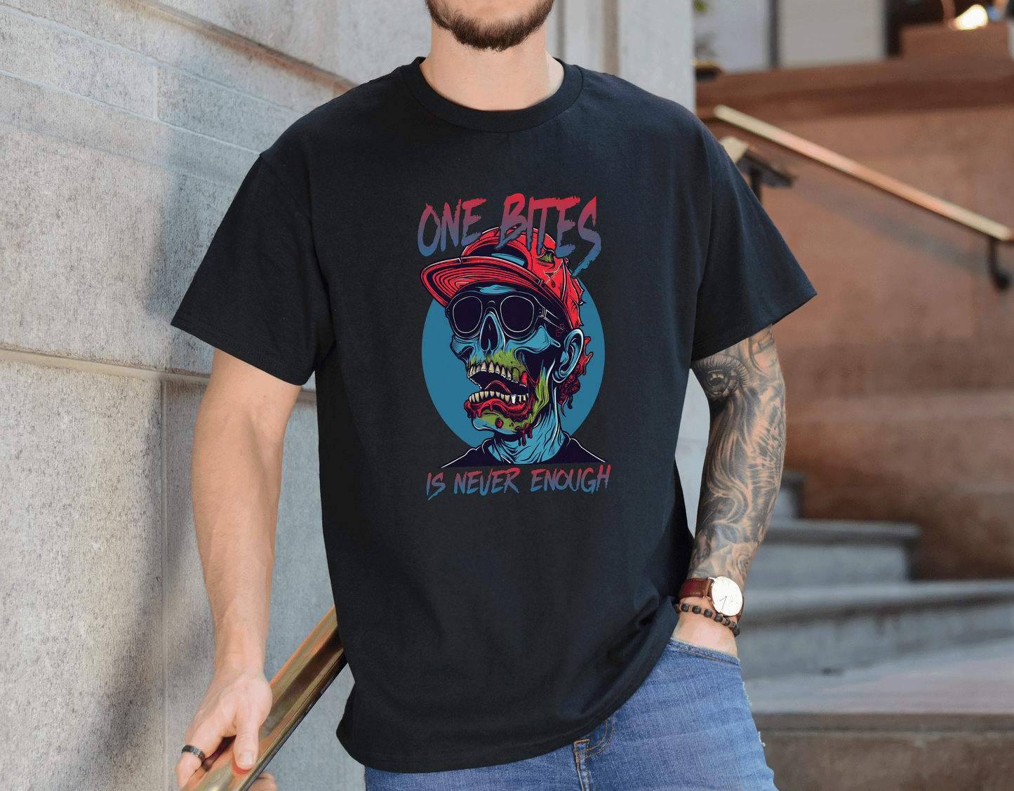 One Bite Zombie Attack Tee – Creepy Horror Shirt