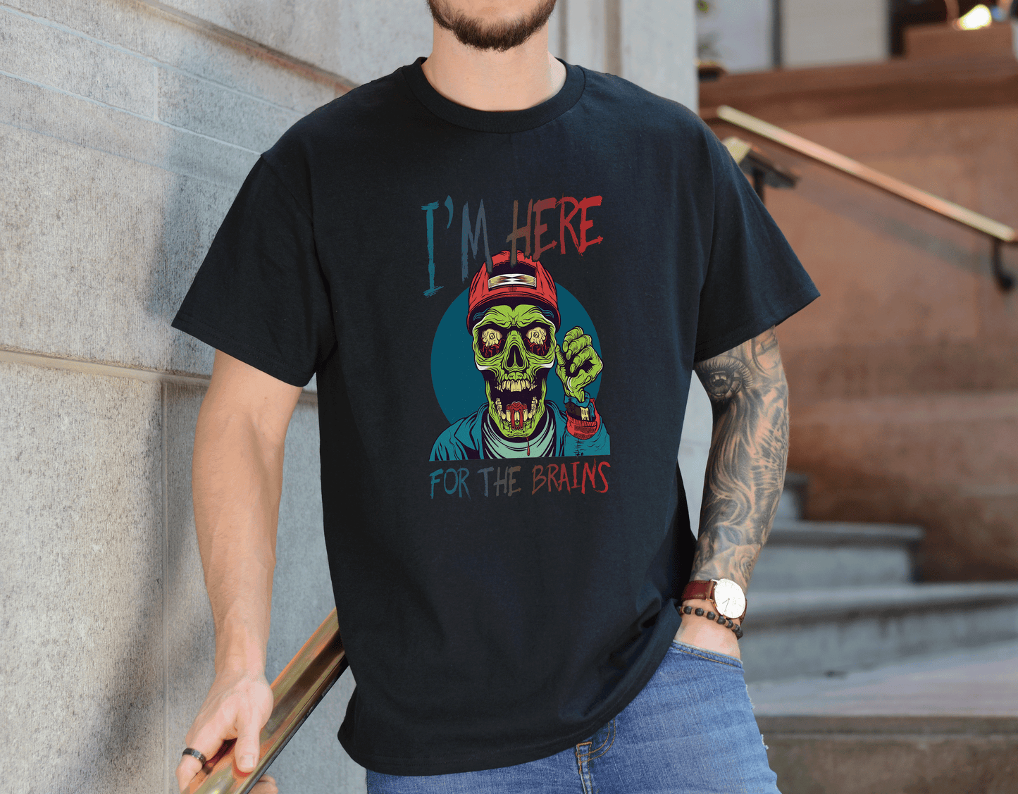 Love of Brains Zombie Tee – Creepy Undead Horror T-Shirt