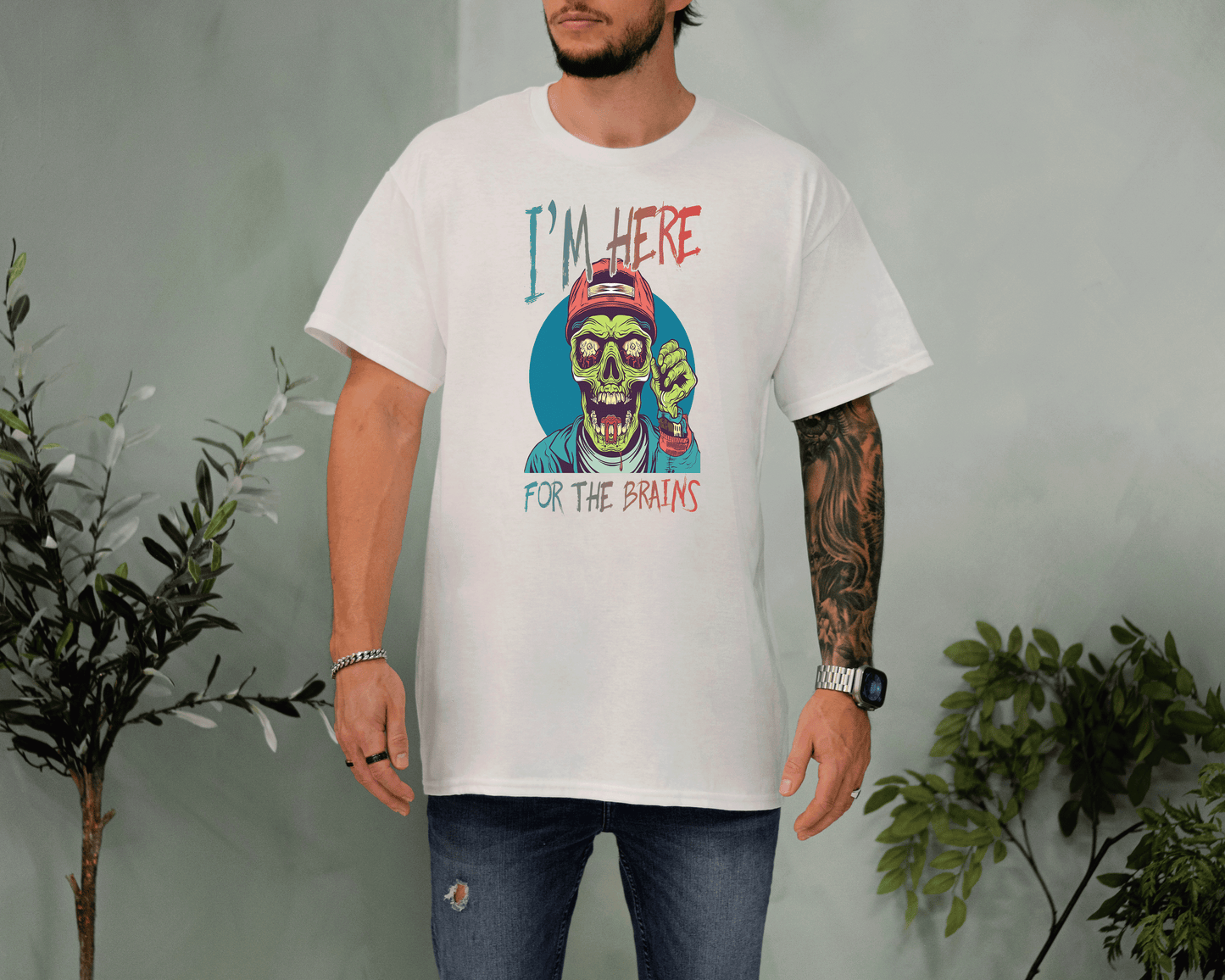 Love of Brains Zombie Tee – Creepy Undead Horror T-Shirt