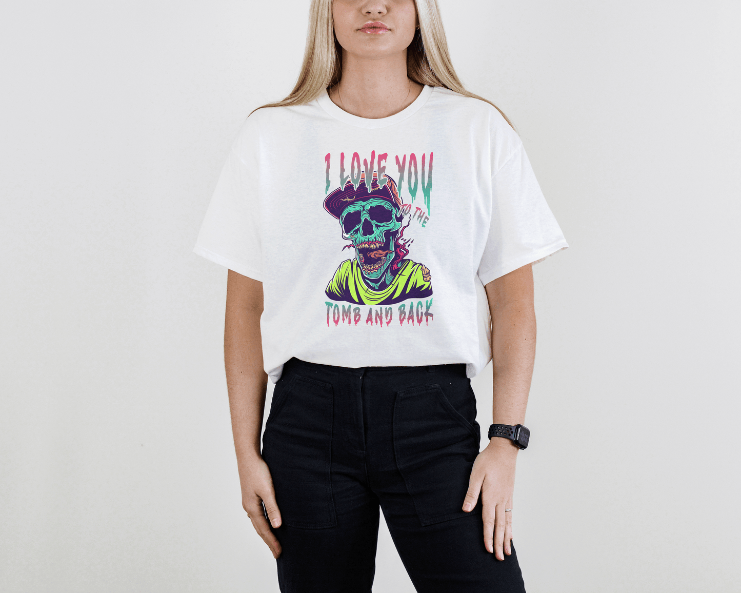 Love You to the Tomb and Back Zombie Tee – Colorful Undead Horror T-Shirt