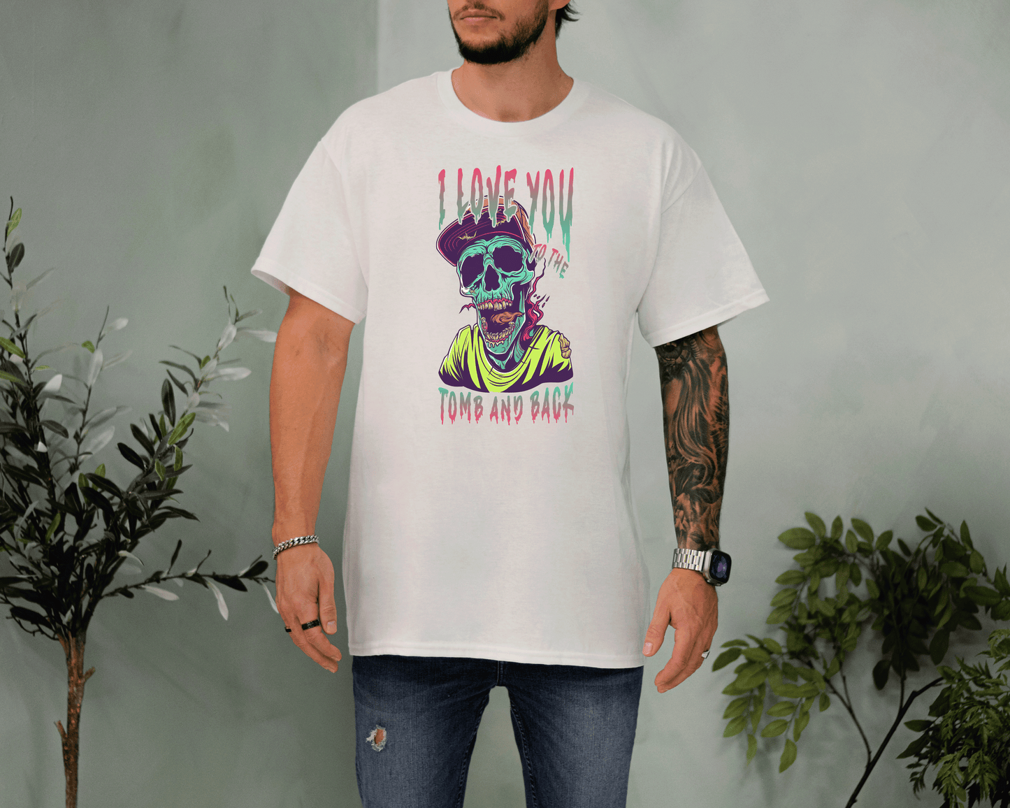 Love You to the Tomb and Back Zombie Tee – Colorful Undead Horror T-Shirt