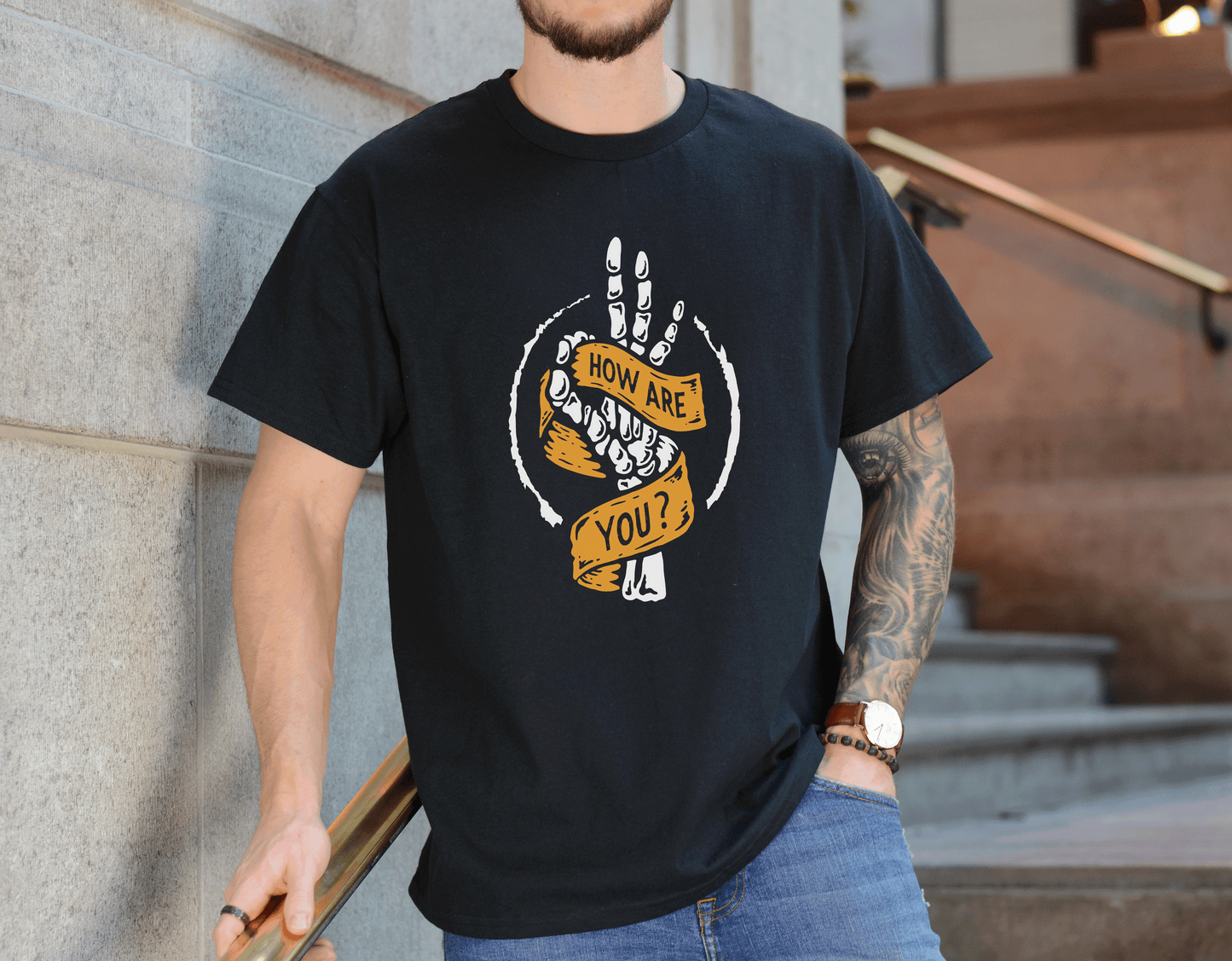 How Are You Tee – Skeleton Hand Shirt
