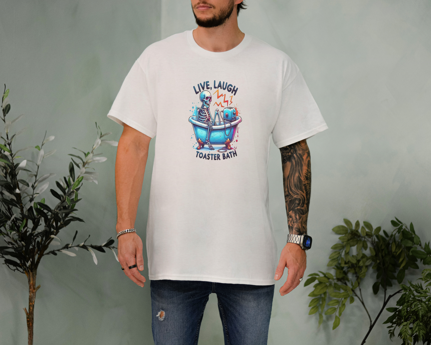 Live Laugh Toaster Bath Tee – Funny Dark Humor Shirt