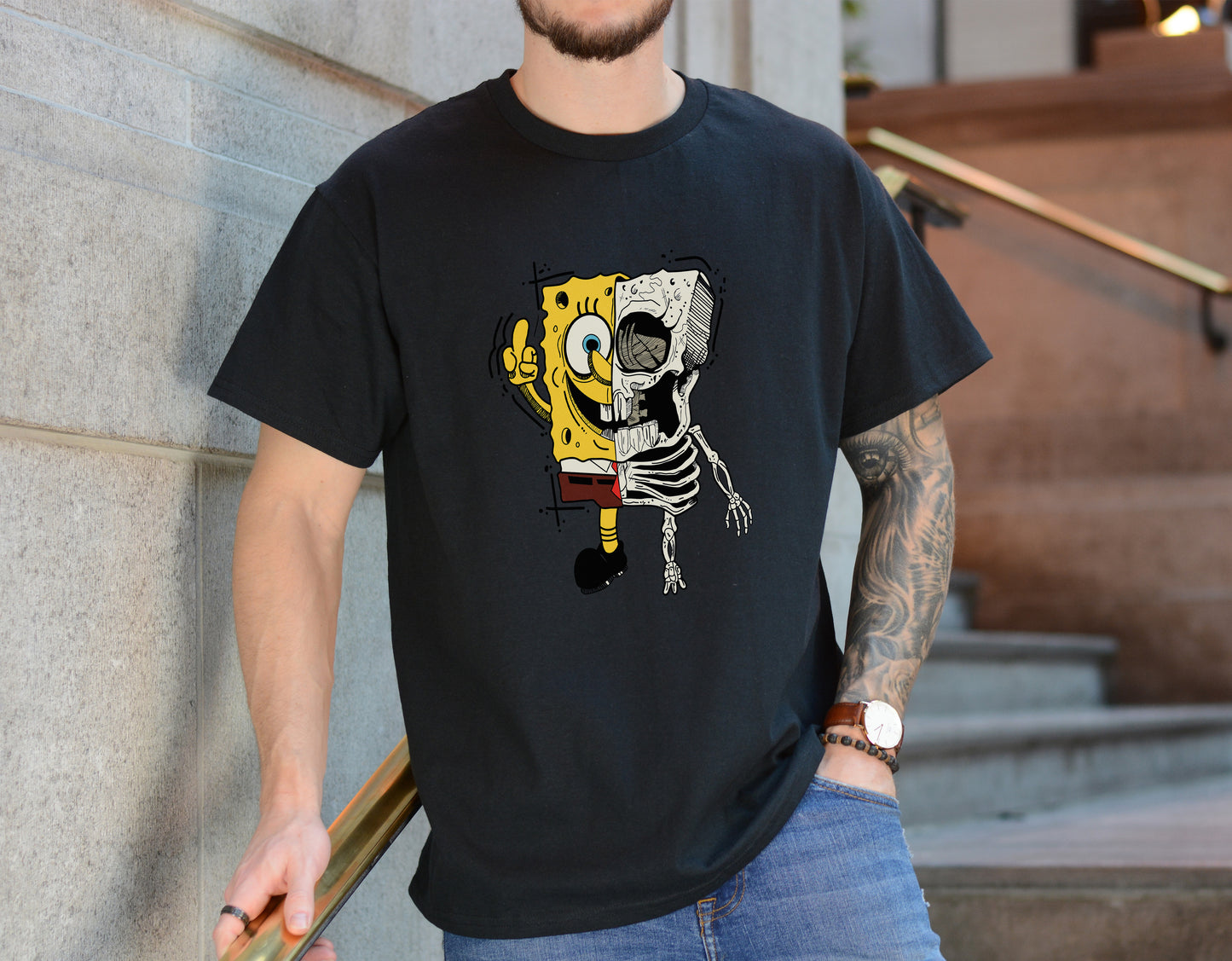 Sponge Skeleton Tee – Funny Skeleton Parody Shirt