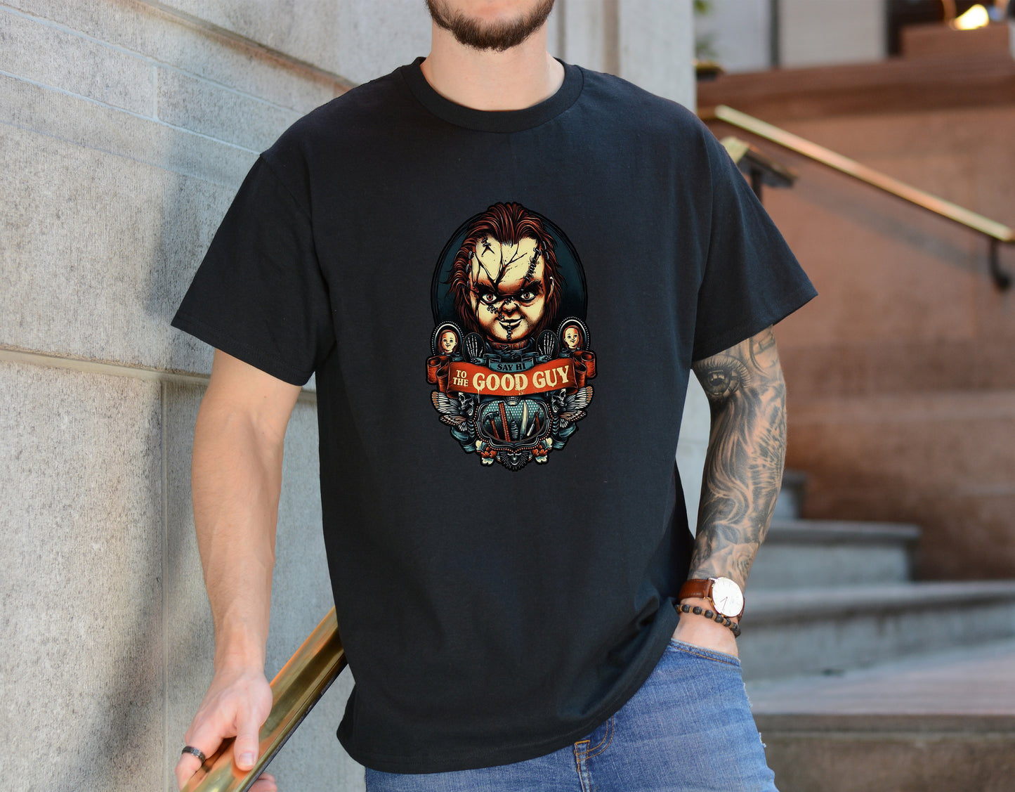 The Good Guy Tee – Creepy Doll Graphic Shirt