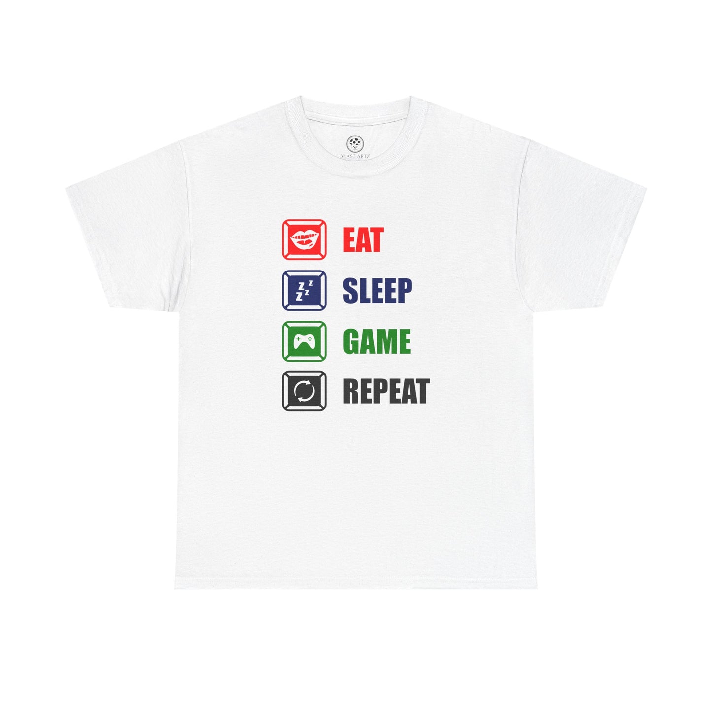 Eat Sleep Game Repeat Tee – Gamer Lifestyle Shirt