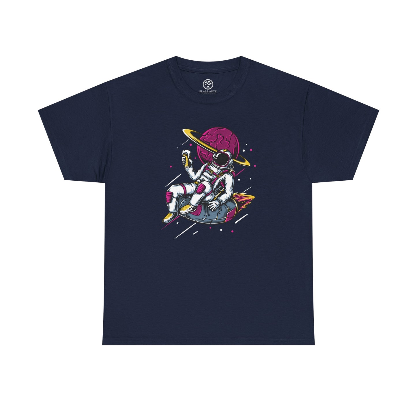 Colorful Astronaut Tee – Trendy Space Cotton Shirt