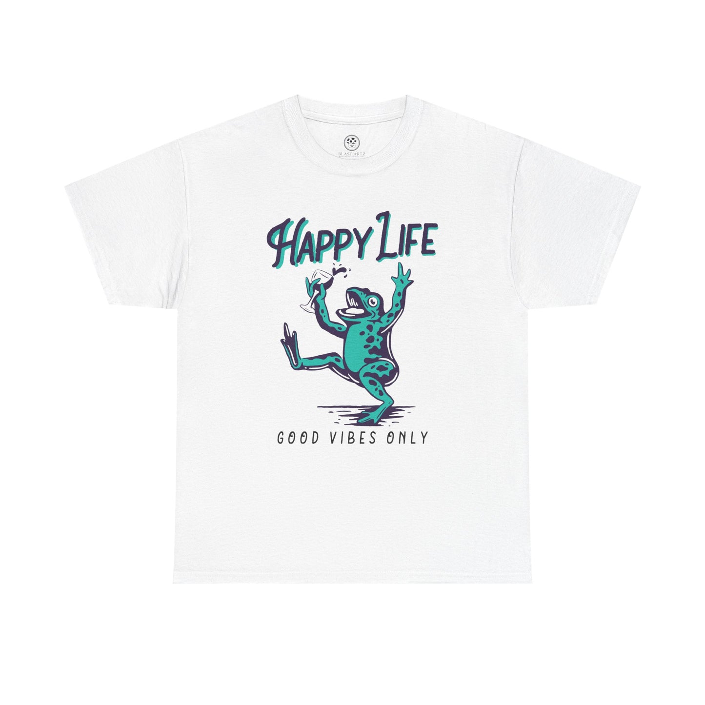 Happy Life Frog Tee – Good Vibes Shirt