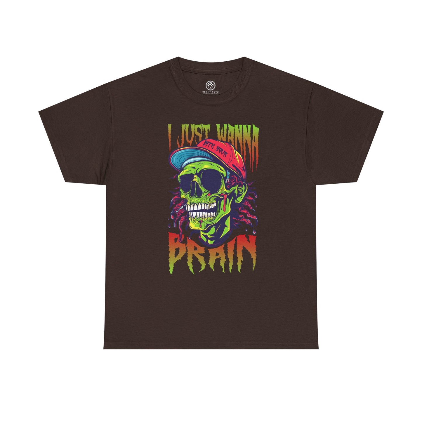 Bite of Brains Zombie Tee – Scary Horror Halloween Shirt
