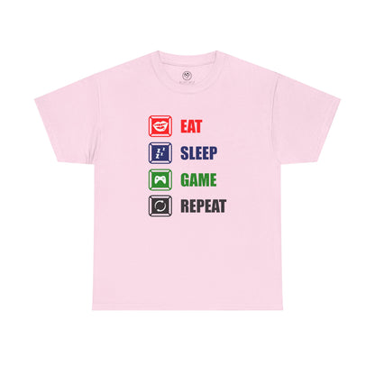 Eat Sleep Game Repeat Tee – Gamer Lifestyle Shirt