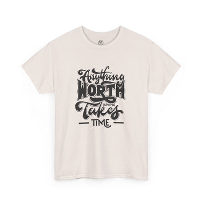Worth Having White Tee – Motivational Gaming Shirt