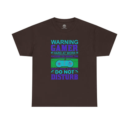 Warning Gamer at Work Tee – Funny Gaming Shirt