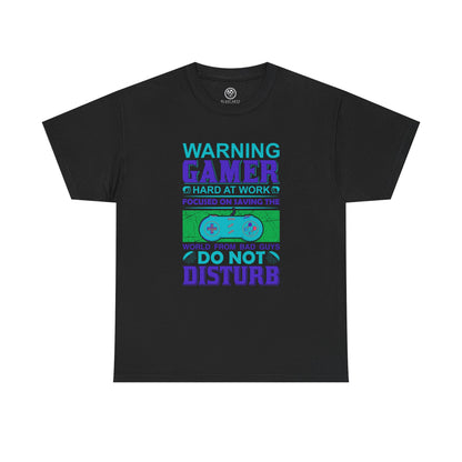 Warning Gamer at Work Tee – Funny Gaming Shirt