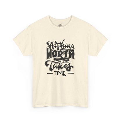Worth Having White Tee – Motivational Gaming Shirt