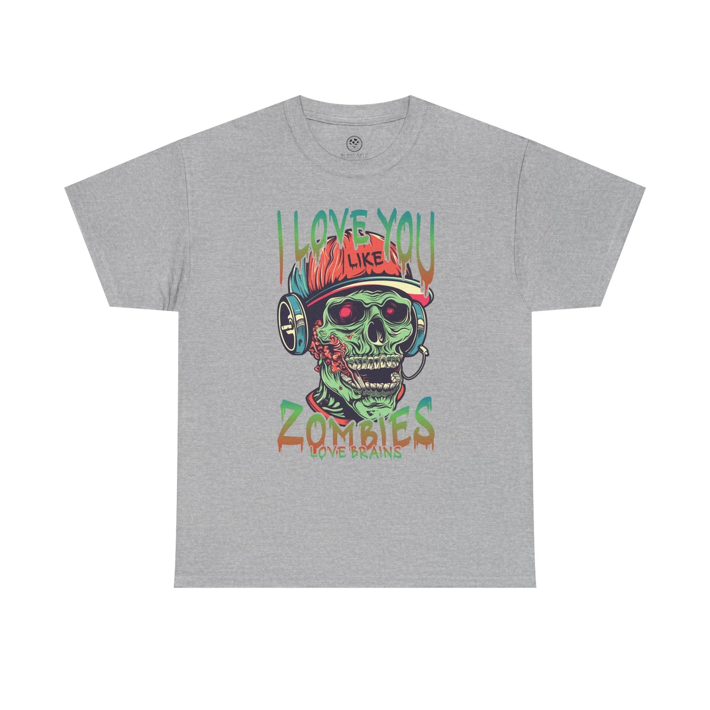 I love you Like zombies Loves Brains Tee – Funny Undead Shirt