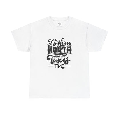 Worth Having White Tee – Motivational Gaming Shirt