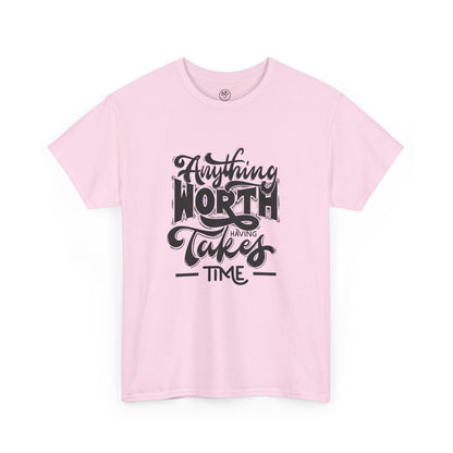 Worth Having White Tee – Motivational Gaming Shirt