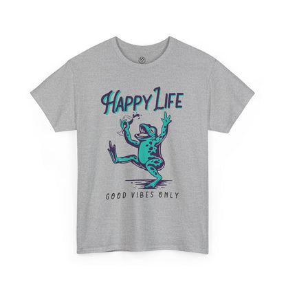 Happy Life Frog Tee – Good Vibes Shirt