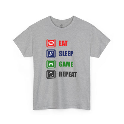 Eat Sleep Game Repeat Tee – Gamer Lifestyle Shirt
