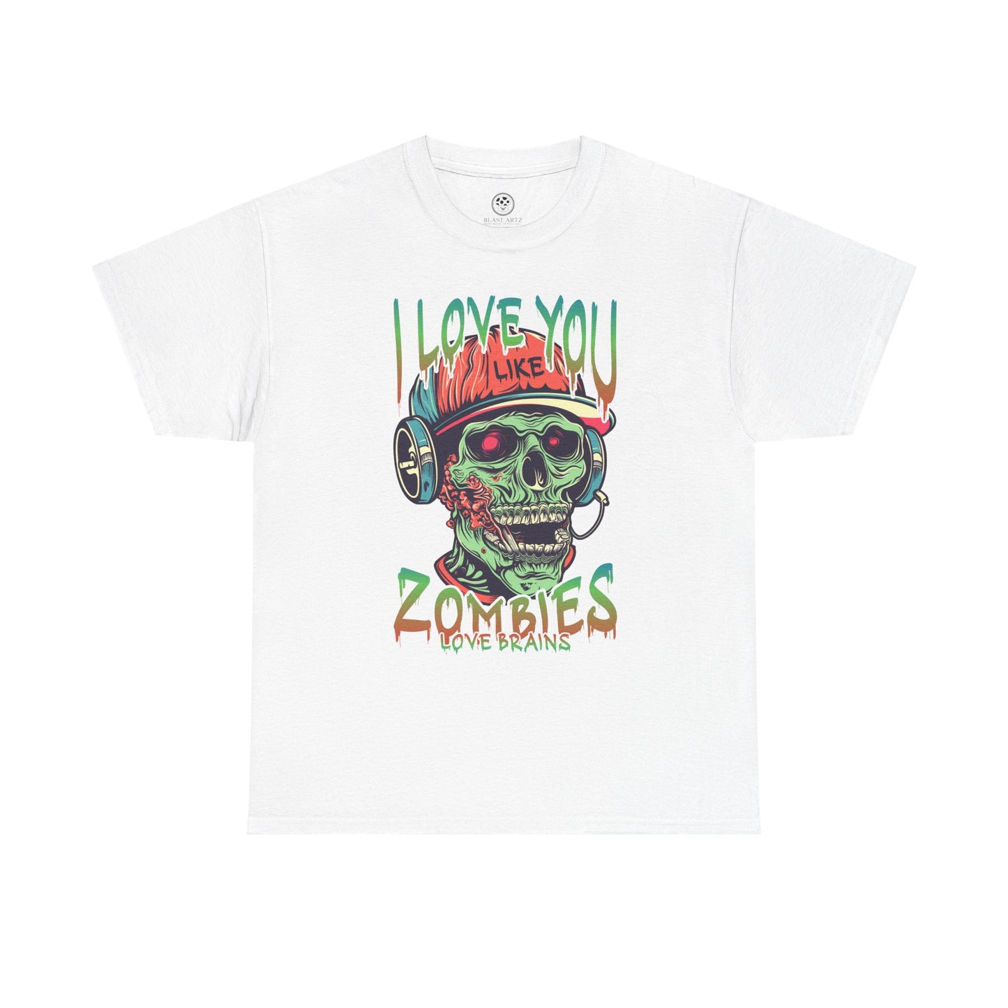 I love you Like zombies Loves Brains Tee – Funny Undead Shirt