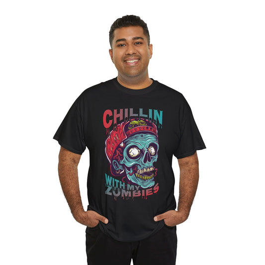 Chillin’ Zombie Attack Tee – Relaxed Horror Shirt
