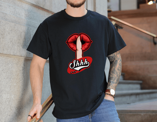 Shhh Lips Tee – Bold Silence Statement Shirt