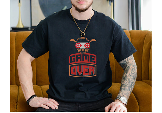 Retro Game Over Skull Tee – Funny Gamer Shirt