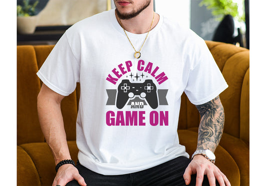 Keep Calm and Game On Tee - Gamer Motivation Shirt