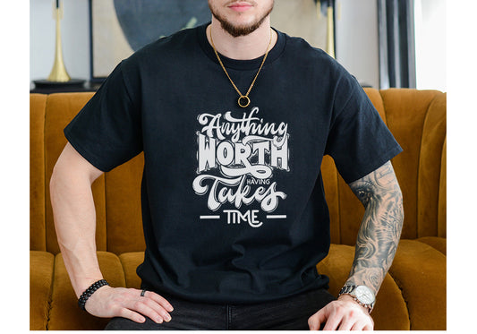 Worth Having Black Tee – Motivational Gaming Shirt