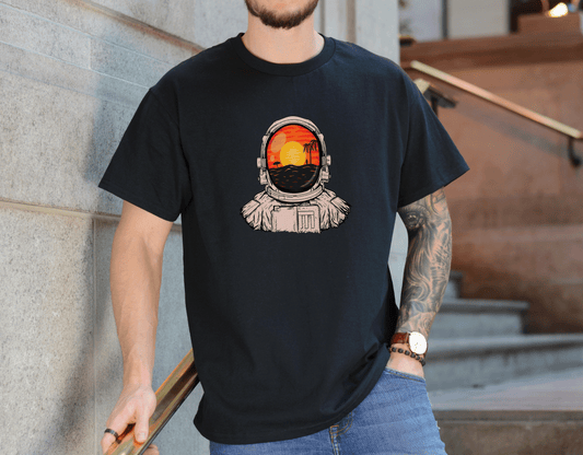 Astronaut Beach T-Shirt – Summer Space Explorer Tee