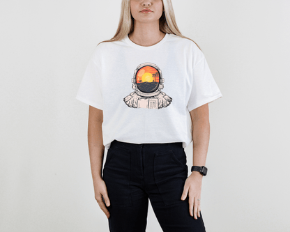 Astronaut Beach T-Shirt – Summer Space Explorer Tee