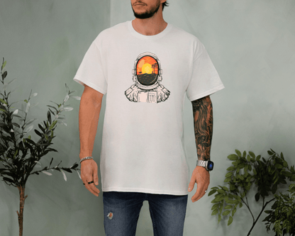 Astronaut Beach T-Shirt – Summer Space Explorer Tee