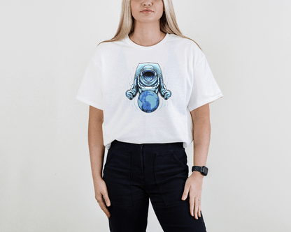 Astronaut Galaxy T-Shirt – Blue Cosmic Space Tee