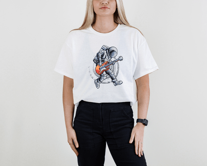 Astronaut Rocking Tee – Space Guitar Player Shirt