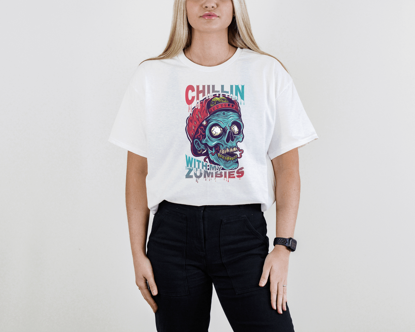 Chillin’ Zombie Attack Tee – Relaxed Horror Shirt