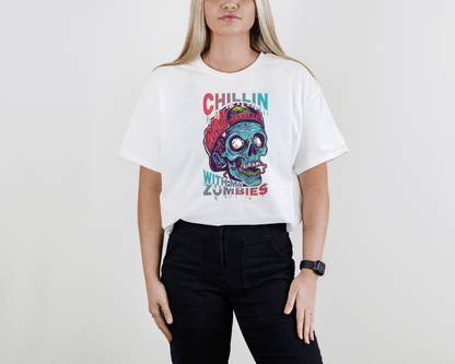 Chillin’ Zombie Attack Tee – Relaxed Horror Shirt