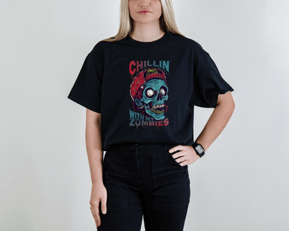 Chillin’ Zombie Attack Tee – Relaxed Horror Shirt