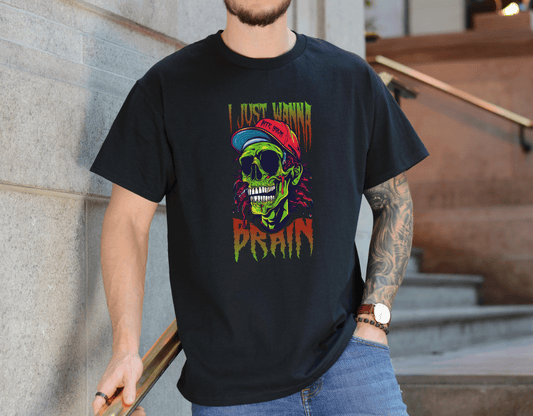 Bite of Brains Zombie Tee – Scary Horror Halloween Shirt